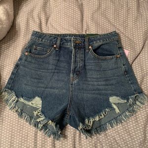 high waisted denim shorts